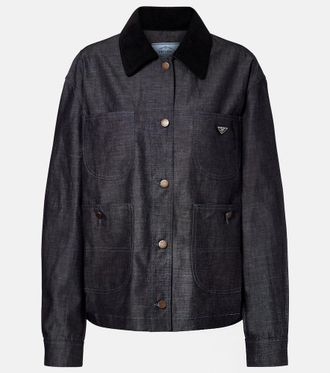 Prada Cotton and linen chambray jacket