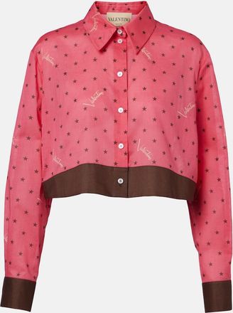 Valentino Cropped printed cotton shirt