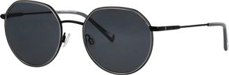 Humphrey's Sonnenbrille HUMPHREY&acute;S EYEWEAR Modell 585355, Herren, schwarz, matt, metallic, Sonnenbrillen Sonnenbrille, Form Panto, Logoschriftzug auf B&uuml;gel, Komb