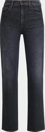 Mother The Rambler Zip Sneak Straight-Leg Jeans