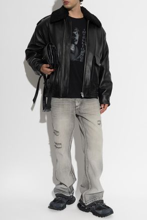 Misbhv Leather Jacket, Mens, Black
