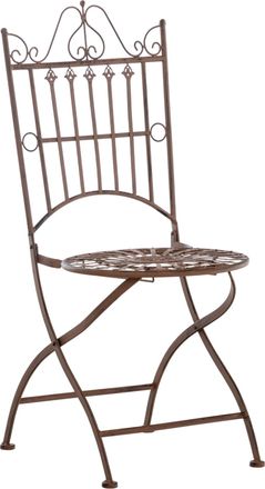 Clp Silla de exterior plegable en metal marr&oacute;n antiguo