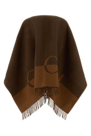 Gucci Womens Brown Wool Blend Cape Darkbrownlbrown Wool-Cachemire Cappotti Wool/cachemire