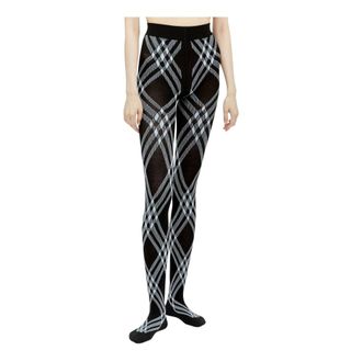 Burberry Check Wool Blend Tights - female - Burberry - Tights - Multicolor - S - Underwear