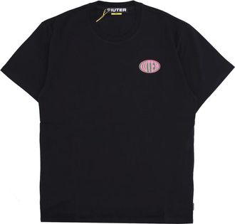 Iuter Zwarte Heren Tee Korte Mouw Crew - Heren - T-shirts - Zwart - XL - Katoen - Tops