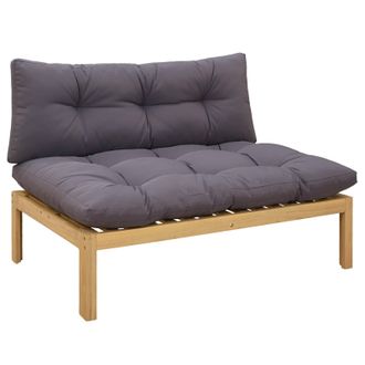 vidaXL Unidad Sof&aacute; Medio Acacia Claro Y Gris Oscuro 120 X 80 X 82 Cm Vidaxl