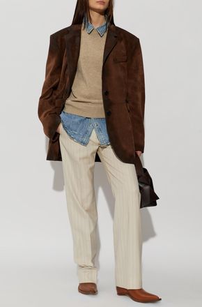 Acne Studios Oversize Suede Blazer, Womens, Brown