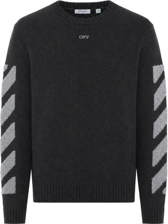Off-white Diag Fuzzy Knit Crew-neck Sweater