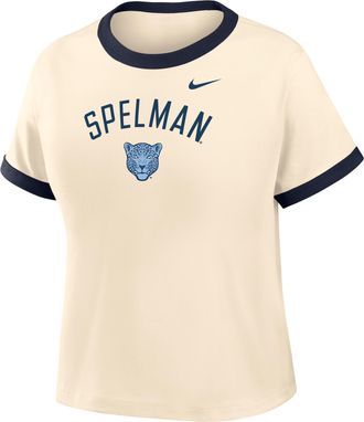Nike Womens College (Spelman College) Cropped Ringer T-Shirt in Brown | ZW04N9SPEC26-NAB