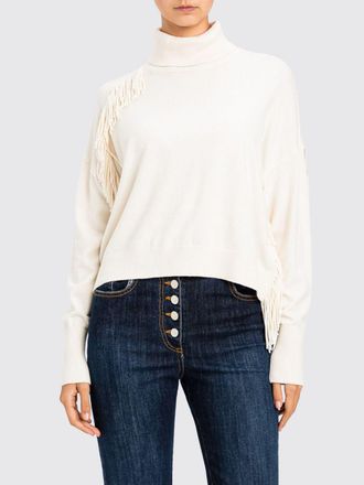 Twin-Set Dolcevita relaxed fit in misto cashmere con frange