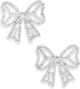 Tasha Crystal Bow Stud Earrings in Silver/crystal at Nordstrom Rack