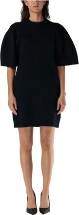 sacai Kleedjes, Dames, Zwart, M, Katoen, Korte Melange Jurk