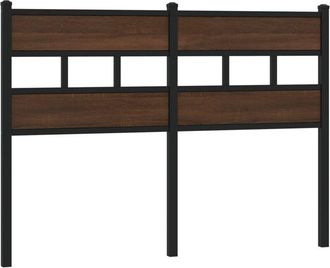 vidaXL Cabecero De Acero Y Madera De Ingenier&iacute;a Marr&oacute;n Roble 120 Cm Vidaxl