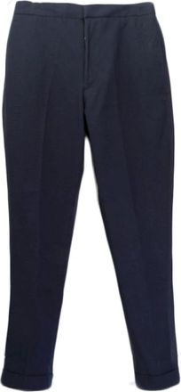 Officine Générale Suit Trousers, male, Blue, 2XL, Blue Trousers with Grosgrain Drawstring
