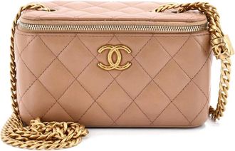 Chanel All Slide Long Vanity Case with Chain Quilted Lambskin Small crossbody bag - Toni neutri