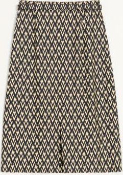 Valentino Gonna Pieghe In Twill Toute La V Donna NERO/CREMA 36