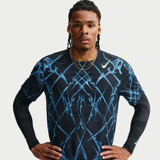 Nike Mens AeroSwift Dri-FIT ADV Printed Short-Sleeve Running Top in Black | IM5365-010