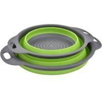 OEM Juego De Cestas Coladoras Plegables, Cesta De Fruta Port&aacute;til, Ahorra Espacio En La Cocina, F&aacute;cil De Limpiar, Verde Gris&aacute;ceo - Crezuo