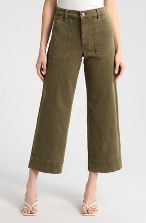 Paige Cameron High Waist Ankle Wide Leg Utility Jeans in Vintage Meadow Spring at Nordstrom, Size 31