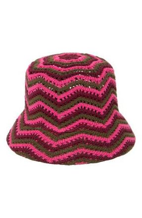 San Diego Hat Company Knit Chevron Bucket Hat in Pink at Nordstrom Rack