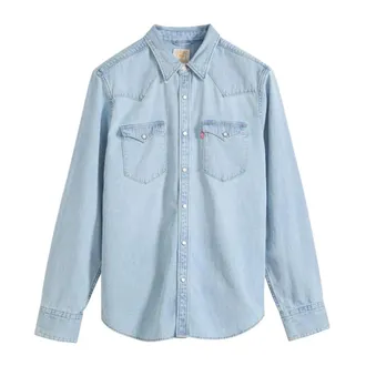 Levi's Denim Shirts, male, Blue, Size: 2XL Barstow Western Shirt