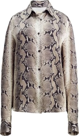 Khaite Argo snake-print shirt - women - Cupro - 6 - Black