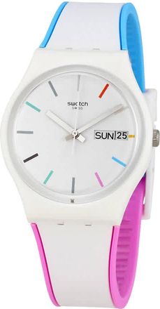 Swatch Edgyline White Dial Mens Multicolored Watch GW708