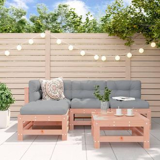 vidaXL Juego De Sof&aacute;s De Jard&iacute;n 5 Pzas Madera Maciza De Abeto Douglas Vidaxl