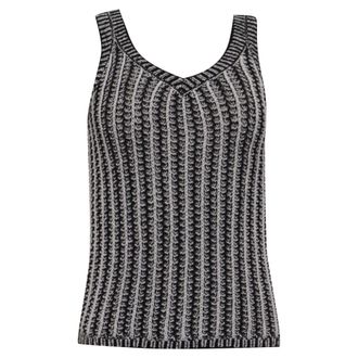Max Mara Arrigo Sleeveless Striped Knitted Top in Multicolor Cotton