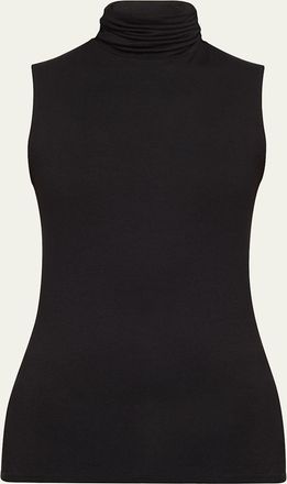 Majestic Filatures Soft Touch Sleeveless Stretch Turtleneck