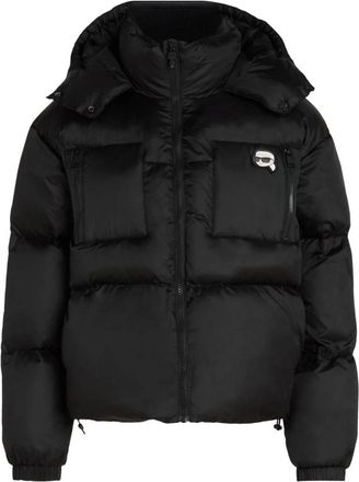 Karl Lagerfeld Ikon Puffer Jacket - Dames - Winterjassen - Zwart - M - Nylon - Jassen