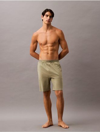 Calvin Klein Mens Icon Cotton Stretch Sleep Shorts - Green - XL