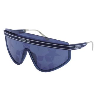 Dior DIORCLUB M2U Silver Mirrored Blue Star Monogram Shield Ladies Sunglasses CD40079U 91X 00