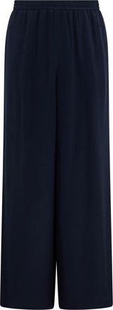 Max Mara Broeken, Dames, Blauw, XL, Losse Zijden Broek met Trekkoord