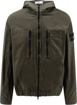 Stone Island Bomberjack - Heren - Bomber jackets - Grijs - M - Katoen - Jassen