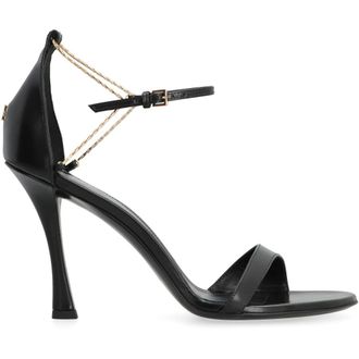 Givenchy Schoenen, Dames, Zwart, 38 EU, Leer, 4G Liquid Sandalen