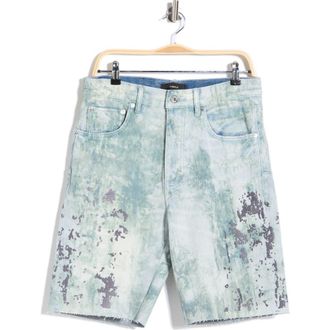 Purple Embroidered Camo Denim Shorts in Light Indigo at Nordstrom Rack, Size 30