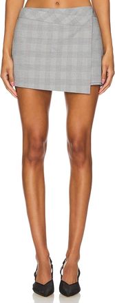 Amanda Uprichard Lissa Twill Mini Skort In Business Plaid