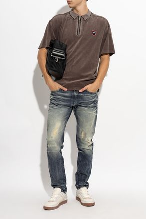 Diesel Polo T-SPONGY-ZIP, Mens, Brown