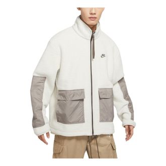 Nike Colorblock Stand Collar lambs wool Jacket Brown DD5022-072