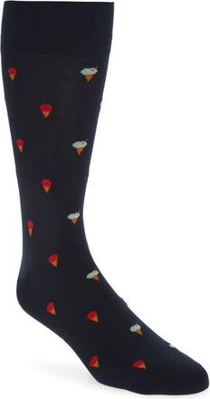 Paul Smith Kerry Ice Cream Cotton Blend Dress Socks in Navy at Nordstrom