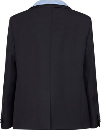 Balenciaga Mens Shirt Jacket Dark Navy Wool Twill Blue