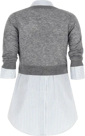Alexander Wang Layered Wool and Cotton Blouse - Gray