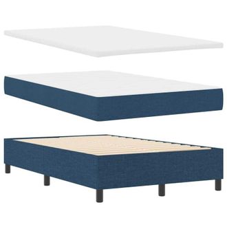 vidaXL Cama Tipo Box Spring Con Colch&oacute;n Azul 120 X 200 Cm Tela Vidaxl