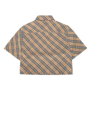 Burberry Checked Cotton Shirt - Beige