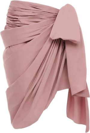 Chlo&eacute; Rokken, Dames, Roze, S, Satijn, Knie-lange wikkelrok van technische satijn