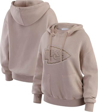 WEAR by Erin Andrews Womens WEAR by Erin Andrews Tan Kansas City Chiefs Washed Pullover Crewdie at Nordstrom, Size Small