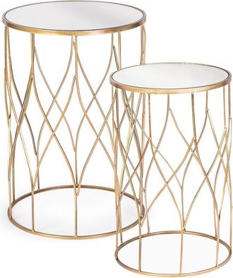 BIZZOTTO Conjunto de 2 mesas de centro redondas Elenor