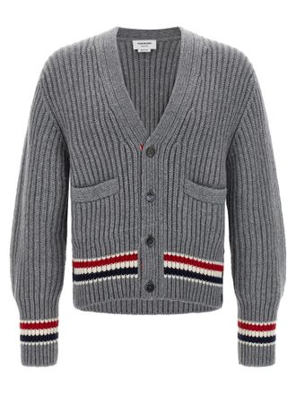 Thom Browne Mens Rwb Tape Cardigan