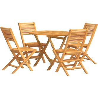 vidaXL Vidaxl - Juego De Comedor Para Jard&iacute;n 5 Piezas Madera Maciza De Teca